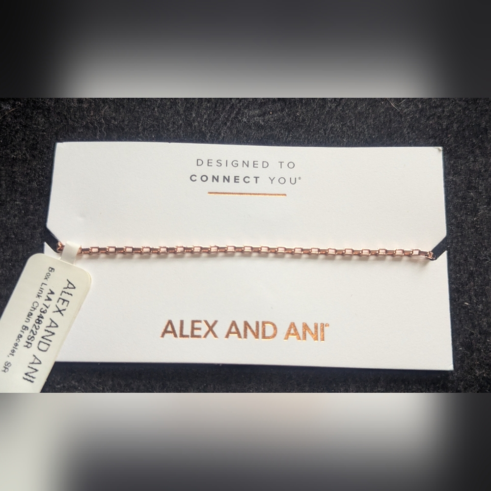 Alex and Ani Rose Gold Box Chain Bracelet